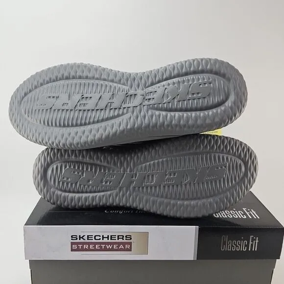 Skechers Delson 3.0 Cicada Shoes Slip On‎ Grey Black Men's Size 13 New