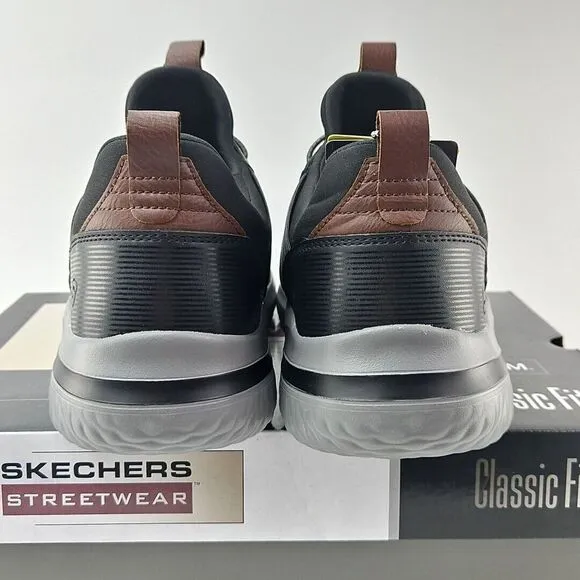 Skechers Delson 3.0 Cicada Shoes Slip On‎ Grey Black Men's Size 13 New