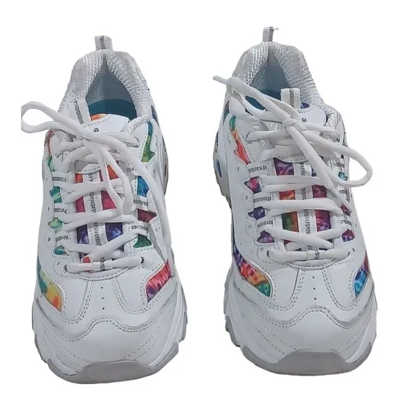Skechers D'lites Rainbow Summer Fiesta  Shoes White Women's 8 EU 38