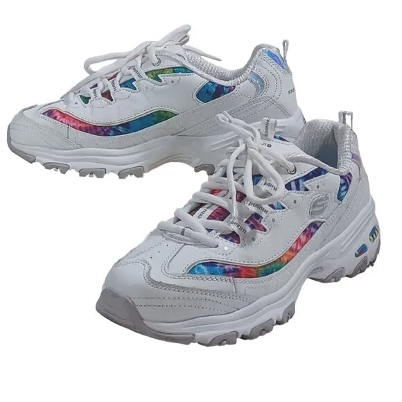 Skechers D'lites Rainbow Summer Fiesta  Shoes White Women's 8 EU 38