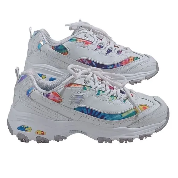 Skechers D'lites Rainbow Summer Fiesta  Shoes White Women's 8 EU 38
