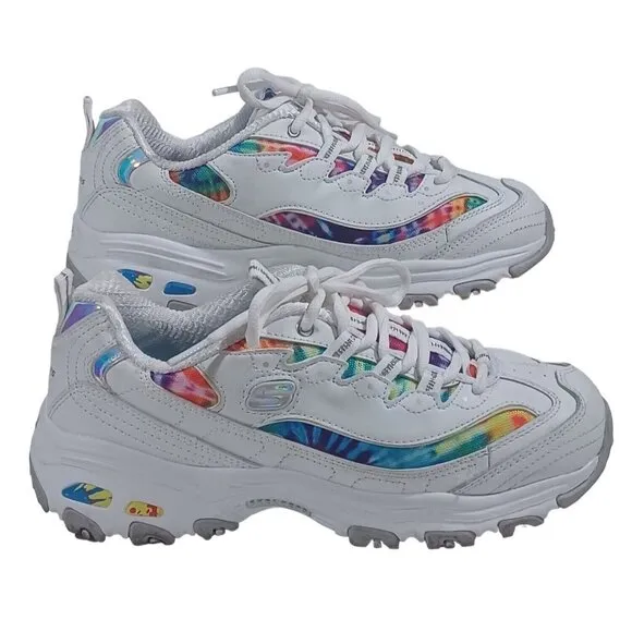 Skechers D'lites Rainbow Summer Fiesta  Shoes White Women's 8 EU 38