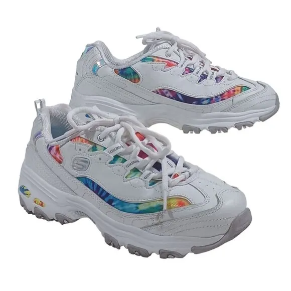 Skechers D'lites Rainbow Summer Fiesta  Shoes White Women's 8 EU 38