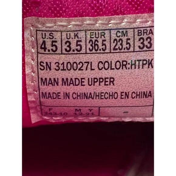 Skechers girls size 4.5 Street Uno Night Shades HOT PINK Very Good condition