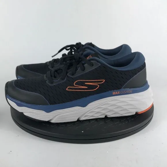 Skechers Max Cushioning Elite Black/Blue Running Shoes 220386 Men’s Size 7.5