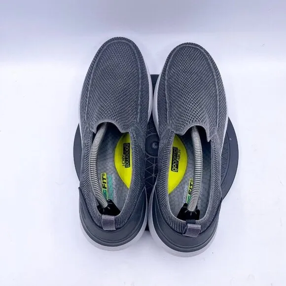 Skechers Mens 11.5 Lattimore Warner Slip On Shoes Gray Vegan Boat Shoes Loafers