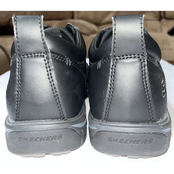 Skechers Mens 64260 Memory Foam Slip Resistant Black Lace‎ Up Work Shoes Size 12
