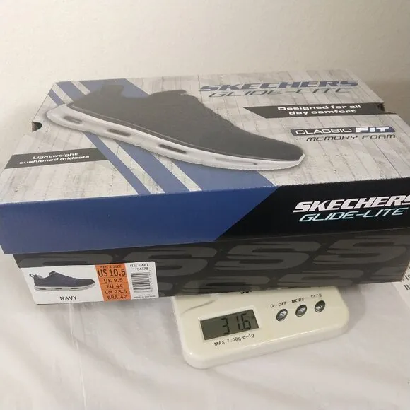 Skechers Men's Glide Lite Pacer Slip-On Sneaker Shoes Navy Blue Size 10.5 US