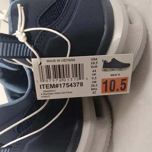 Skechers Men's Glide Lite Pacer Slip-On Sneaker Shoes Navy Blue Size 10.5 US