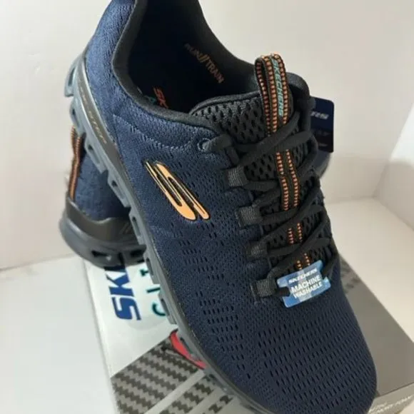 Skechers Men's Glide Step Fasten Up Navy/Black Size 7.5  New in Box