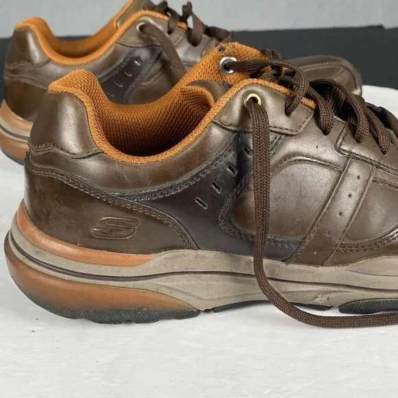 Skechers Men's Leather Shoes  Relaxed Fit  Air Cooled Hiking Memory Foam Size 10