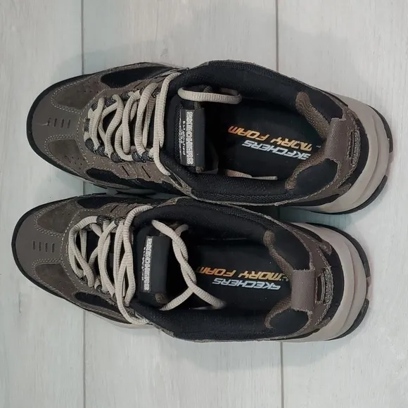 Skechers Mens Memory 51241 Foam Leather Running Sneakers shoes sz 8.5