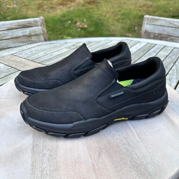 Skechers Respected Calum Mens Slip-On Size 11.5 Black Goodyear Low Profile Shoes