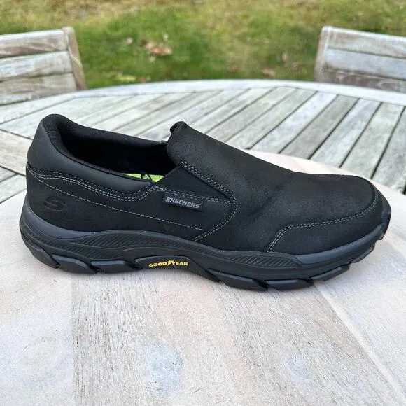 Skechers Respected Calum Mens Slip-On Size 11.5 Black Goodyear Low Profile Shoes