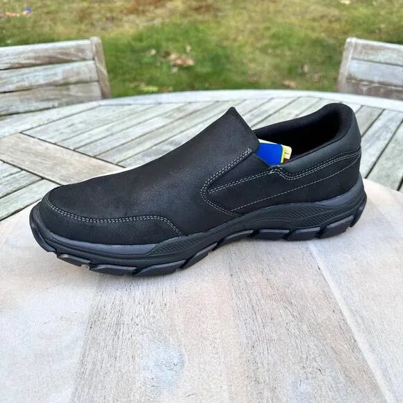 Skechers Respected Calum Mens Slip-On Size 11.5 Black Goodyear Low Profile Shoes