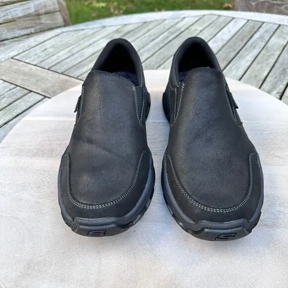 Skechers Respected Calum Mens Slip-On Size 11.5 Black Goodyear Low Profile Shoes