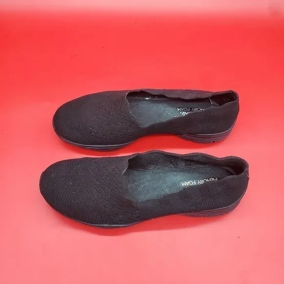 Skechers Seager Stat Slip On Knit Sneakers Womens 8.5 Shoes Black