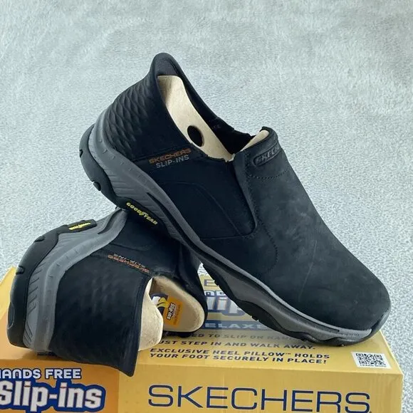 Skechers USA Men's Men's Craster-Lanigan Slip-in Moccasin, Black, 10 NWB S045