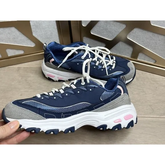 Skechers Women D'Lites New Journey Running Shoes Sneakers 9.5 W Wide  Blue