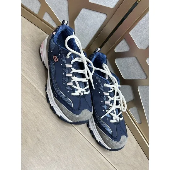 Skechers Women D'Lites New Journey Running Shoes Sneakers 9.5 W Wide  Blue