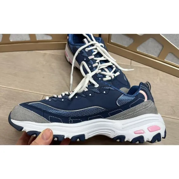 Skechers Women D'Lites New Journey Running Shoes Sneakers 9.5 W Wide  Blue