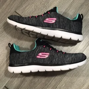 Skechers Women's Summits Quick Getaway Black/L-Blue Slip On Shoes-Asst Size 9.5