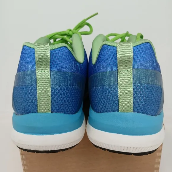 Skechers Work Slip Resistan Womens 8.5 Sneakers Blue Grn Air Cooled Memory Foam