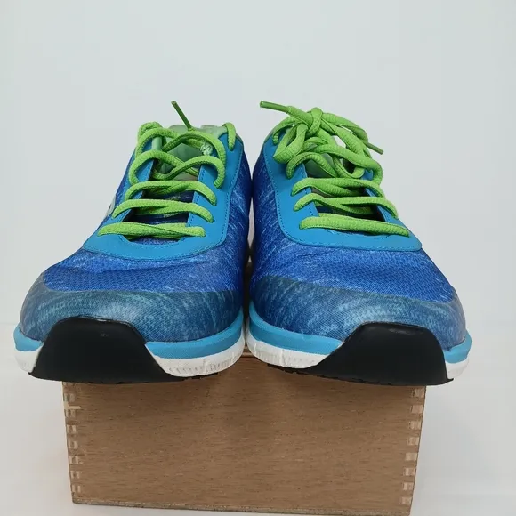 Skechers Work Slip Resistan Womens 8.5 Sneakers Blue Grn Air Cooled Memory Foam