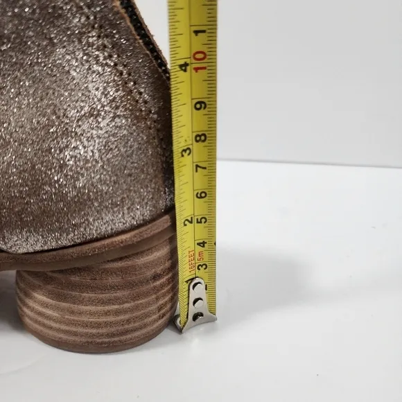 Sofft Carleigh Sparkle Rounded Stack Heel Peep Toe Shoes Size 8 and 8.5