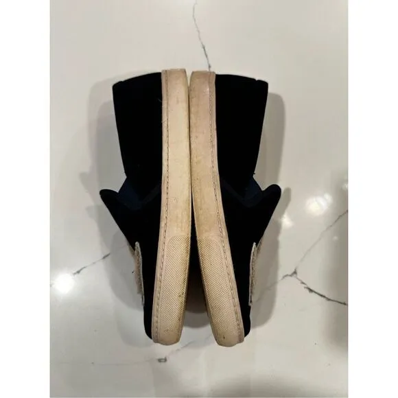 Soludos Anthropologie Navy Velour Velvet and Llama Slip-on Shoes Women’s Sz 9
