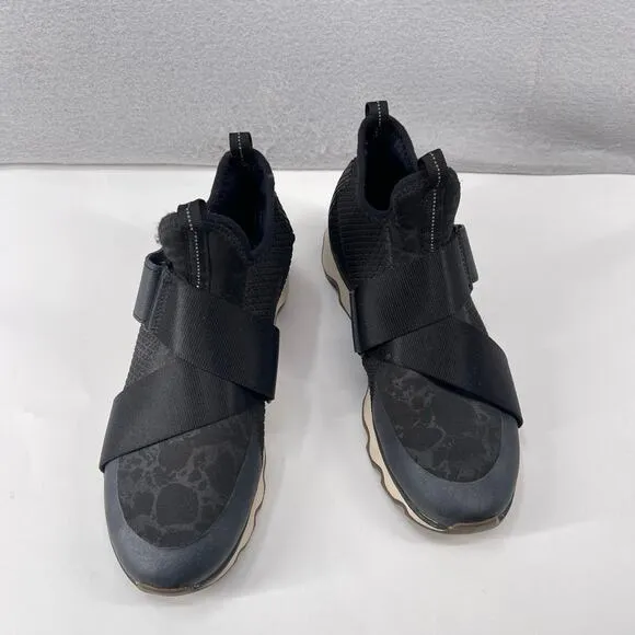 Sorel Kinetic Sneaker Womens 8.5 Black Sneak Slip On Athletic Shoes NL3374-010