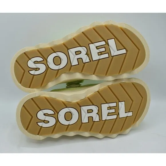 Sorel Womens Size 8 Viibe Lime Green White Croc Embossed Slip On Clogs Shoes
