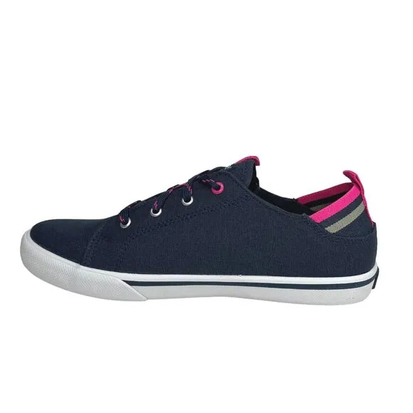 Sperry Hy Port Youth Girl's Casual Canvas Shoes Size 4-5 Navy Blue/Pink