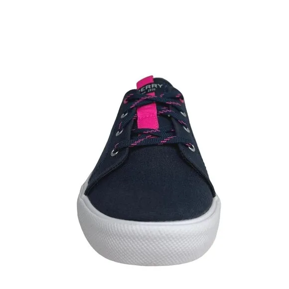 Sperry Hy Port Youth Girl's Casual Canvas Shoes Size 4-5 Navy Blue/Pink