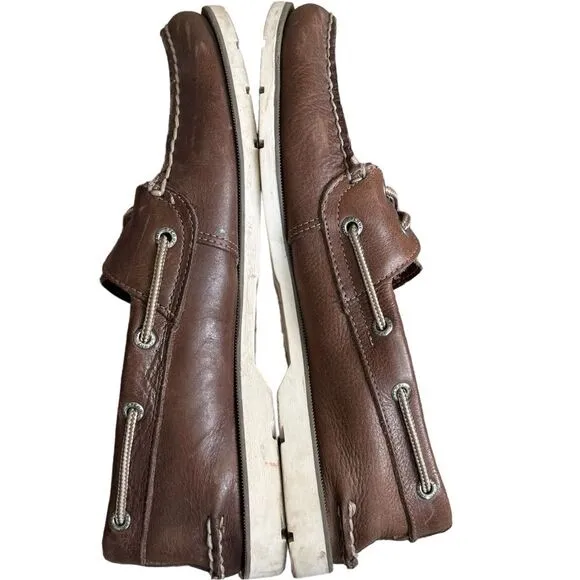 Sperry Men’s Authentic Original Cross Lace Brown Boat Shoes. 9.5.