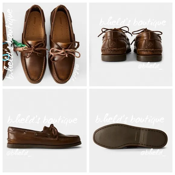 Sperry x Aritzia Authentic Original Boat Shoe Distressed Choco Brown Sz 9.5 NWT