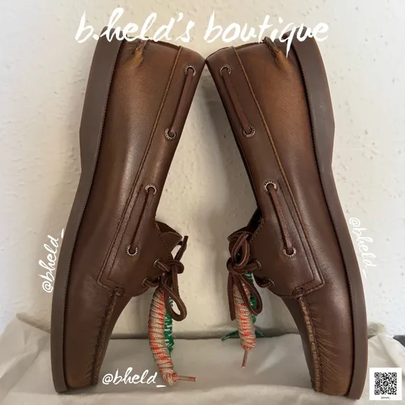 Sperry x Aritzia Authentic Original Boat Shoe Distressed Choco Brown Sz 9.5 NWT
