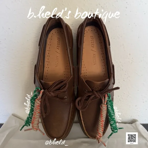 Sperry x Aritzia Authentic Original Boat Shoe Distressed Choco Brown Sz 9.5 NWT