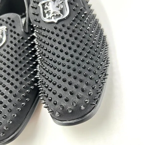 Stacy Adams Mens 7.5M Sabre Black Spiked Studded Slip On Loafers Shoes