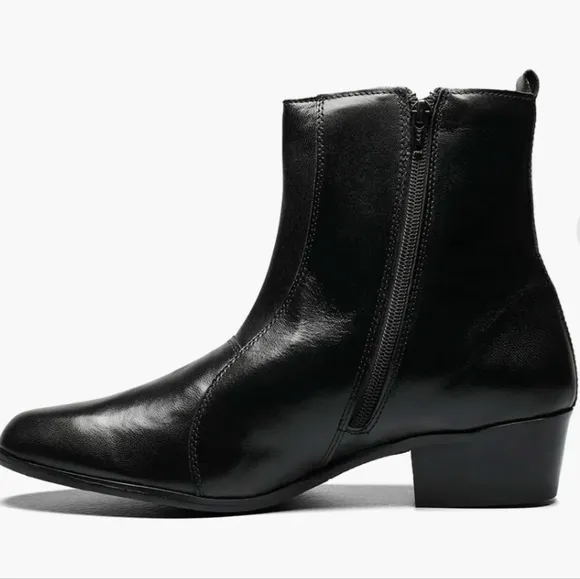 Stacy Adams Santos Side Zip Boots Size 7.5