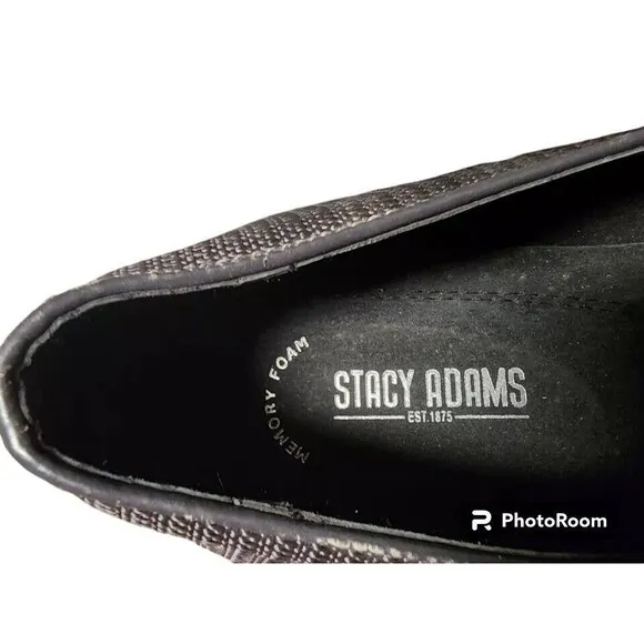 STACY ADAMS Tazewell Plain Toe Slip-on Gray Size 13 Dapper Gentleman