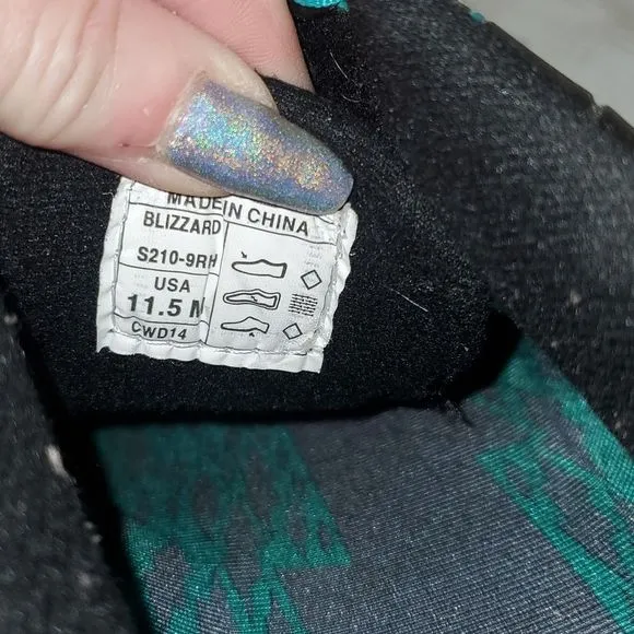 Storm‎ Blizzard Bowling Shoes Men's Size 11½ Black White Teal CWD14 Slide-Rite