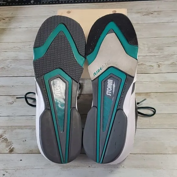 Storm‎ Blizzard Bowling Shoes Men's Size 11½ Black White Teal CWD14 Slide-Rite