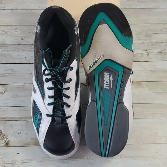 Storm‎ Blizzard Bowling Shoes Men's Size 11½ Black White Teal CWD14 Slide-Rite