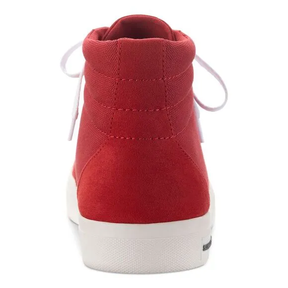 SUN STONE Mens Red Cushioned Jett Round Toe Platform Lace-Up Sneakers Shoes 10 M