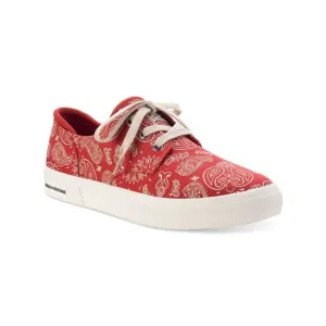 SUN STONE Mens Red Cushioned Kiva Round Toe Platform Lace-Up Sneakers Shoes 9 M