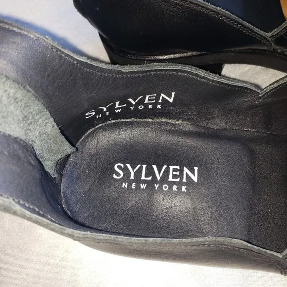 Sylven New York Lennox Croc Embossed Ankle Strap Shoes Sz 7