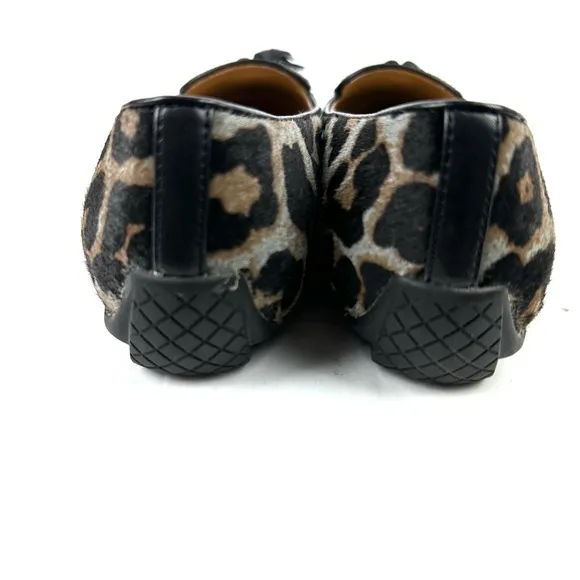 Talbots Francesca Driving Shoes 6.5 Tassel Animal Print Clad Hair Slip On Loafer