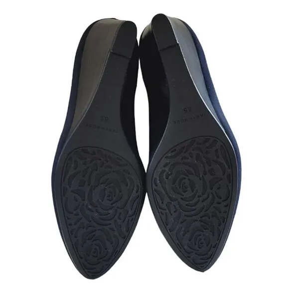 Taryn Rose Navy Blue Yvonne Pump Pointed Toe Wedge Shoes Size 8.5