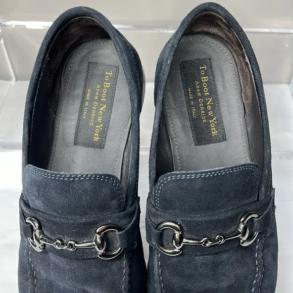 To Boot New York Sz 10 Dark Navy Blue Suede Slip On Loafers Shoes